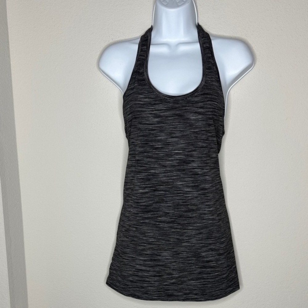 Lucky in Love Heathered Black Tank Top